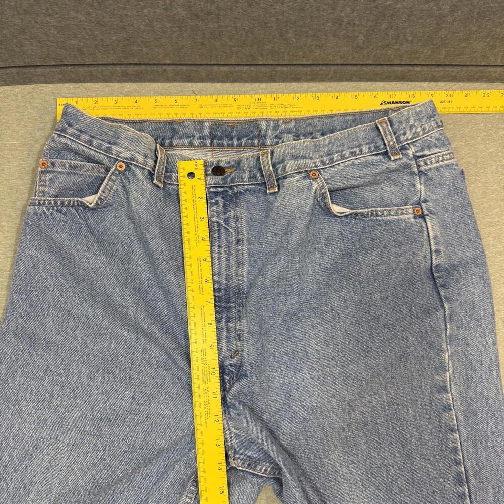 Vintage Levis 506 Jeans Mens 42x34 Blue 90s Orange Tab Faded Washed Out Straight - Picture 3 of 9